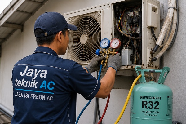 Jasa isi freon AC Jakarta dengan alat ukur tekanan presisi
